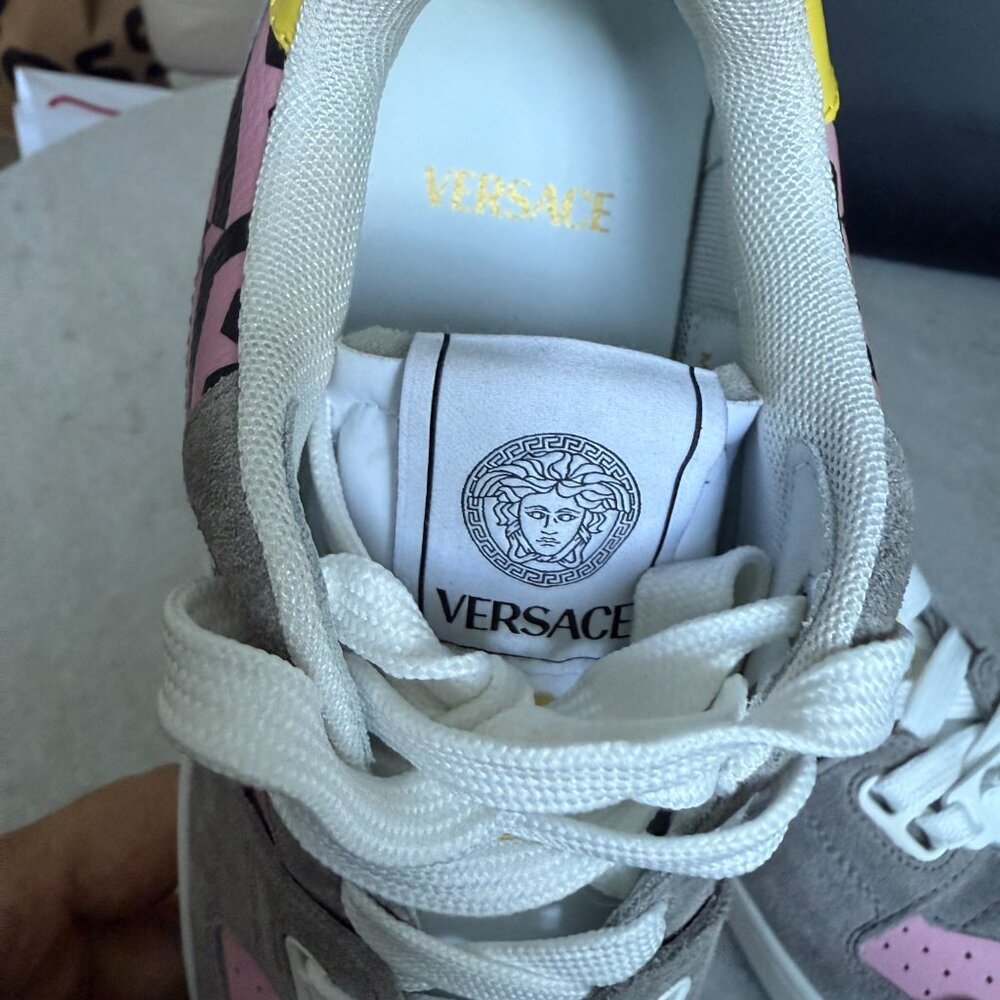 Versace Medusa Pink/Black Leather Women's Sneaker Shoe, 1014316, 37 - Picture 12 of 12